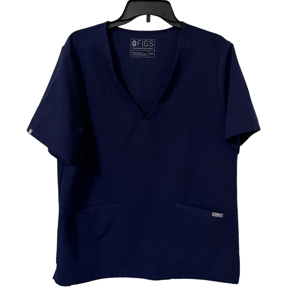 FIGS Technical Collection Casma V Neck Scrub Top Womens XXL‎ 2XL Blue FW1100
